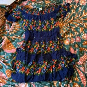 Vibrantly colored floral dress